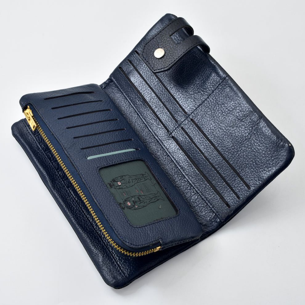 Esiposs Premium Textured Genuine Leather Long Wallet for Men — alternate view