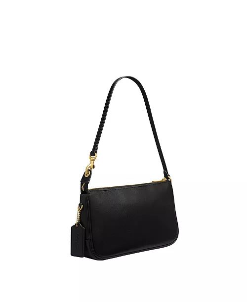 Classic Black Leather Women's Shoulder Bag with Gold Hardware — alternate view