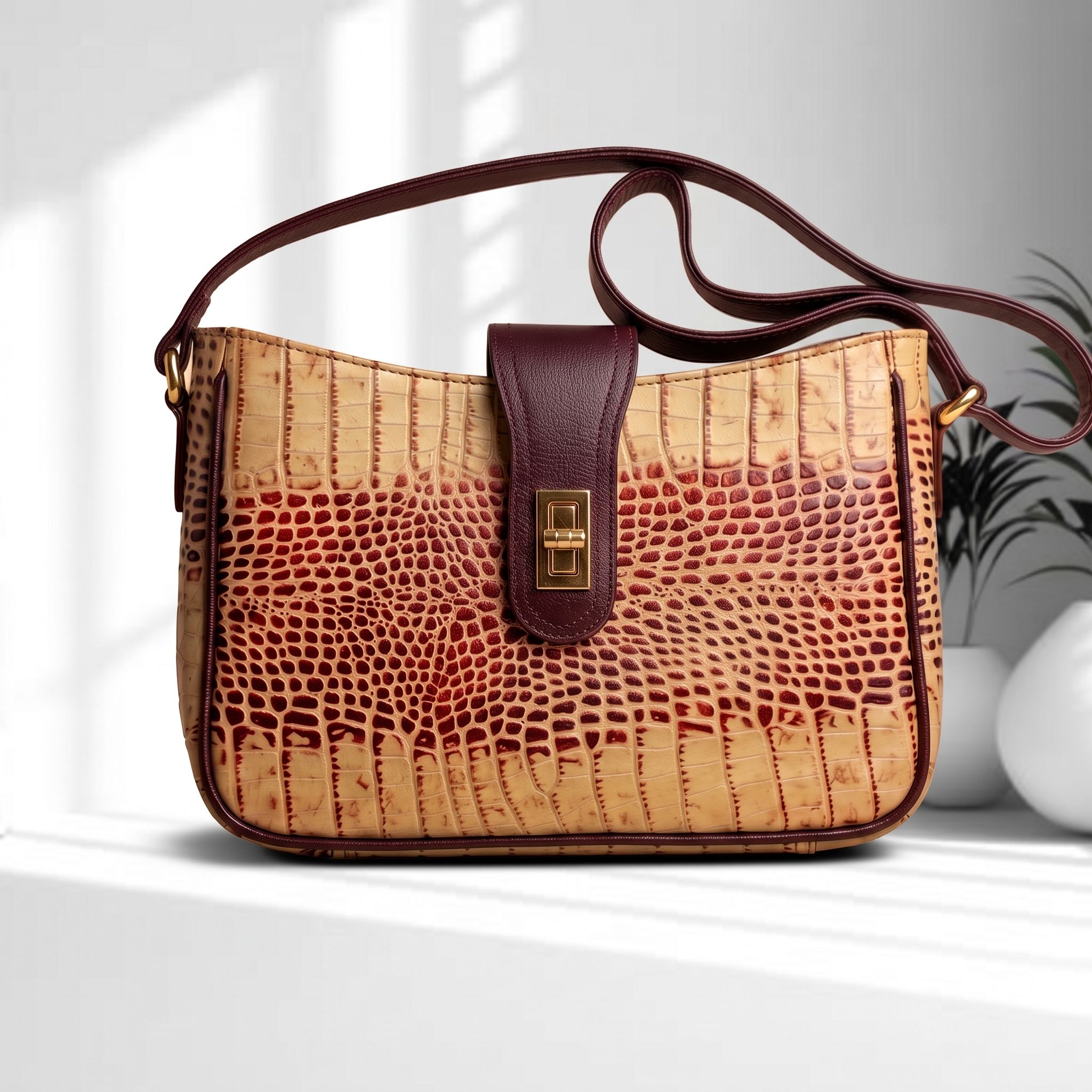 Zyro DuoStyle 2-in-1 Genuine Leather Shoulder & Crossbody Bag